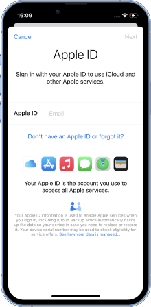 Log in with a new account.
