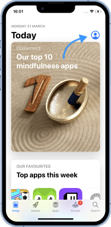 Click on the profile icon in the upper right corner.