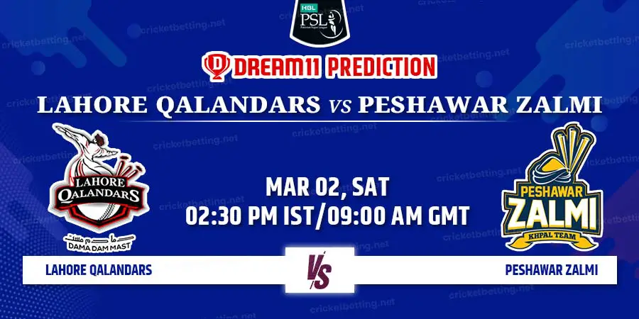 Lahore Qalandars vs Peshawar Zalmi Dream11 Team Prediction PSL 2024 Match 17