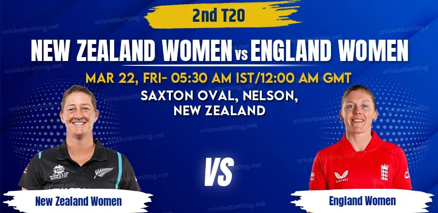 New Zealand vs England Women 2nd T20 Match Prediction