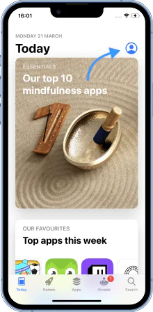 Click on the profile icon in the upper right corner.