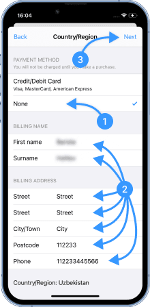 Choose "none" as the payment method, and enter random data below in the fields "street", "city" and "phone" (even an arbitrary set of characters will do)